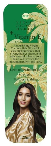 Virgin Coconut Hair Oil — bottle design